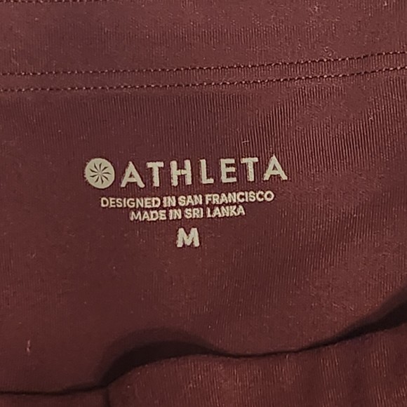 Athleta Workout 7/8 Tights w/ pockets All In Structure Colorblock Red Size M - Picture 8 of 11